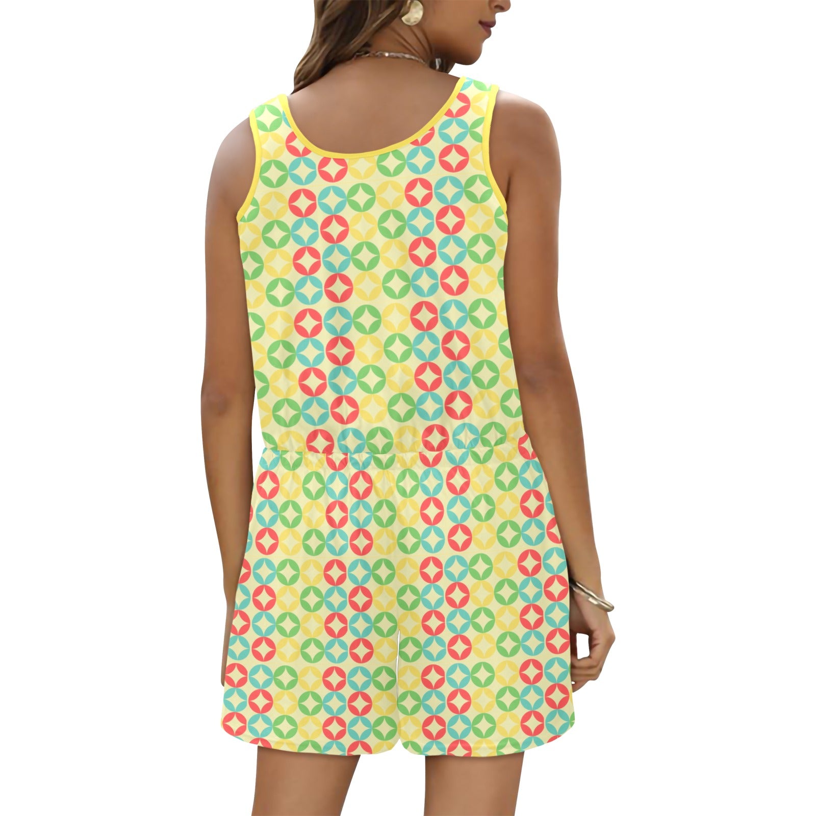 All Over Print Vest Short Jumpsuit (Sets 15)