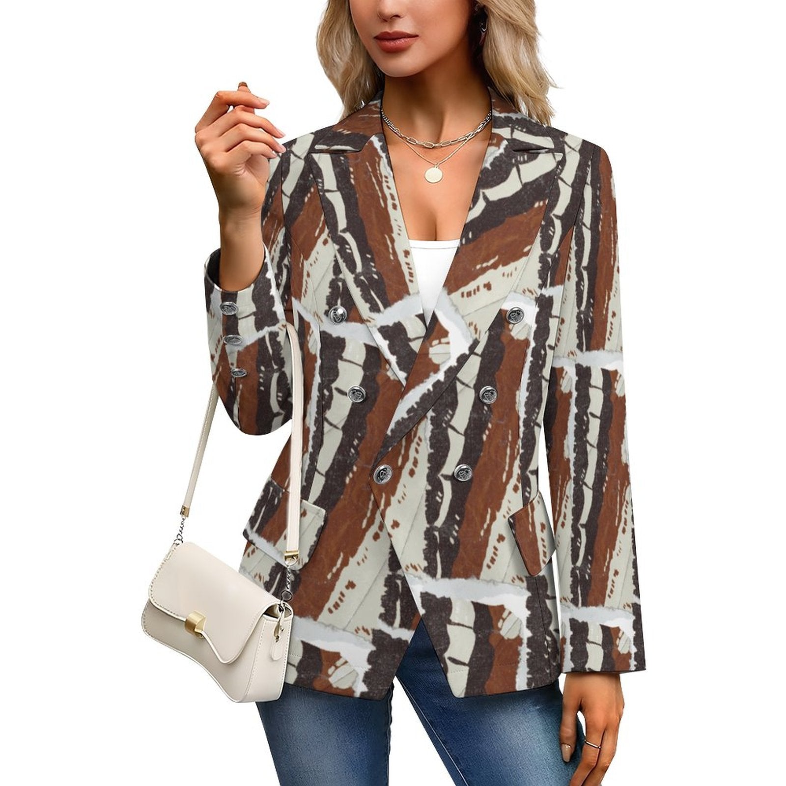 170gsm Women's Casual Blazer(All-Over Printing)