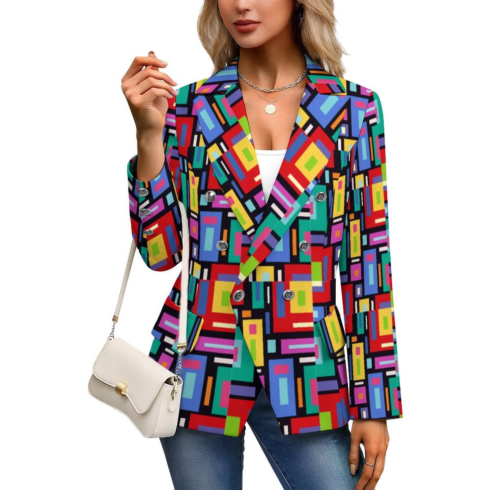 170gsm Women's Casual Blazer(All-Over Printing)